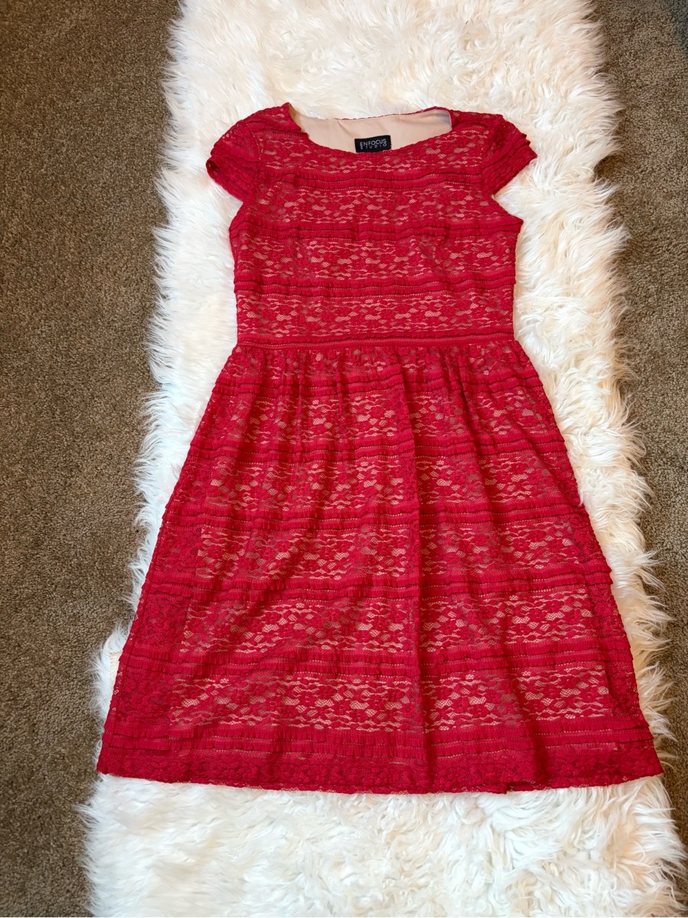 Red Lace Fit & Flare Dress